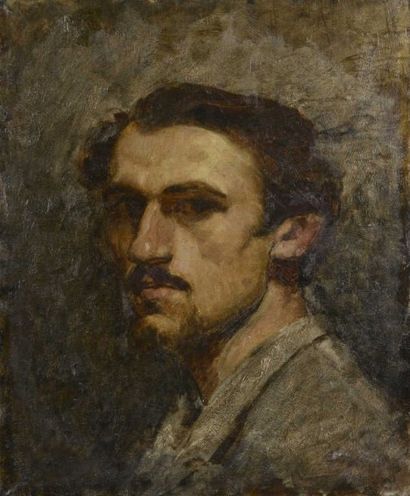 null École française du XIXème siècle vers 1880. Portrait d'homme portant la moustache....