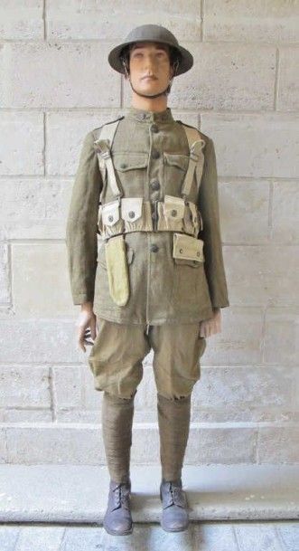 null Mannequin d'un soldat d'infanterie, armée américaine 1917, comprenant tunique,...