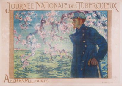null Journée nationale des tuberculeux, affiche entoilée par Levy Dhurmer. 114 x...