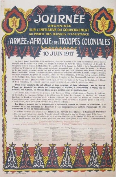 H de WAROQUIER Journée de don pour les troupes d'Afriques et coloniales. Affiches...