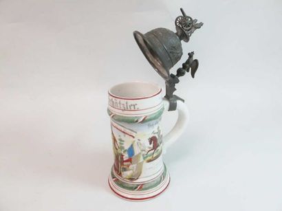 null Chope en porcelaine du réserviste Schätzler du 2ème Garde Feld Art Reg. 1906-1908...