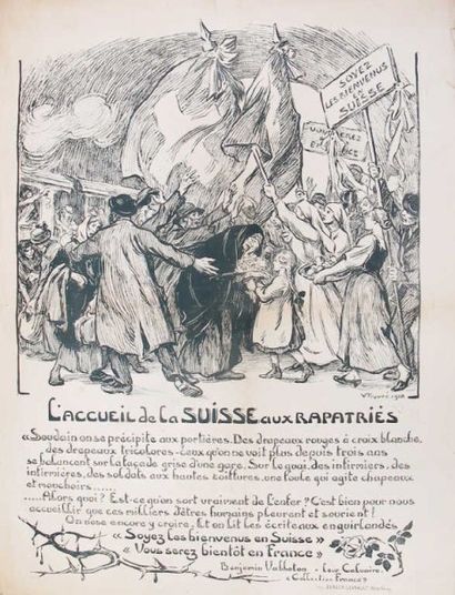 null 4 Affiches par V.PROUVE " l'effort maritime", 'l'accueil de la Suisse au rapatriés...