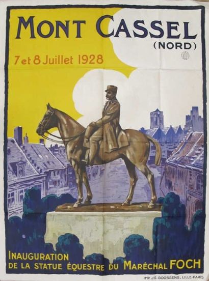 null Mont Cassel. Inauguration de la statue équestre du Général Foch. 99,5 x 75 ...