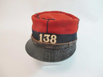 null Képi de troupe modèle 1872 pour l'Infanterie. Porte le numéro 138. Fabrication...