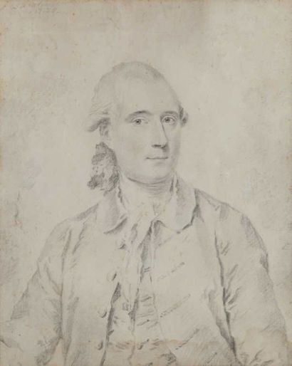 null DESSIN HEINSIUS Jean Jules (1740-1812). Portrait d'homme. Dessin à la pierre...