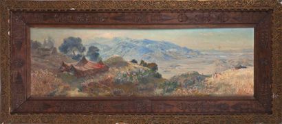 NOIRÉ MAXIME (1861-1927) Panorama, vue de l'Atlas. Huile sur toile, signé en bas...