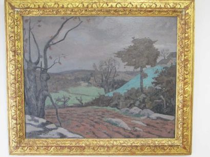 CHAPUY André (1885-1940) Paysage hivernal. Huile sur toile. 82 x 100 cm.