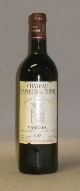 null 1 Bouteille CHÂTEAU MARQUIS DE TERME 1982 - Margaux Etiquette légèrement tâ...