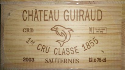null 12 Bouteilles CHÂTEAU GUIRAUD 2003 - Sauternes Caisse bois d'origine