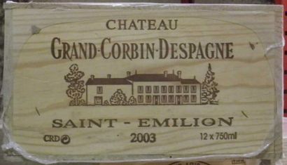 null 12 Bouteilles CHÂTEAU GRAND CORBIN DESPAGNE - St. Emilion 2003 Caisse bois ...