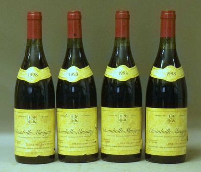 null 4 Bouteilles CHAMBOLLE MUSIGNY 1998 - Barthelemy 2 étiquettes griffées.