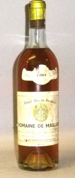 null 1 Bouteille DOMAINE DE MAILLARD 1961 - BORDEAUX MOELLEUX. Niveau haute épau...