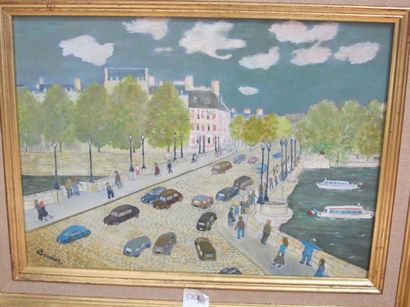 Claude BOUSSIER (1925-2014) Le Pont Neuf, huile sur toi;le, 24 x 33 cm