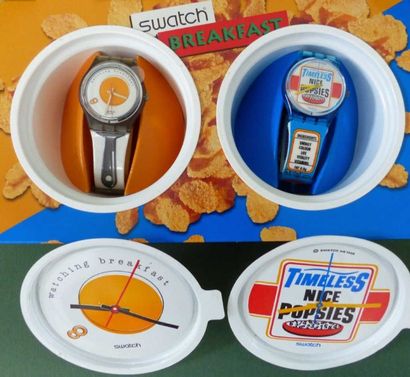 SWATCH SWATCH Breakfast présentoir de 2 tasses avec chacune une montre 1995