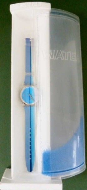 SWATCH SWATCH Water montre avec écran incurvé avec sable bleu en mouvement 1996 série...