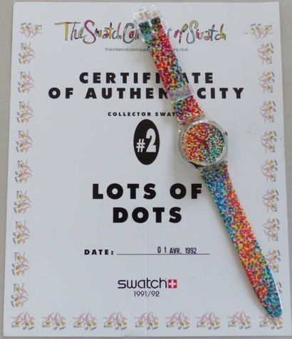 SWATCH SWATCH modèle collectors 1991 « Lots of Dots » créé par Alessandro Mendin...