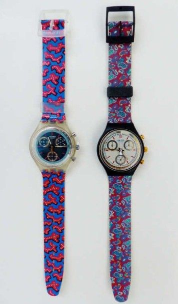 SWATCH SWATCH 2 chronometers bracelet avec motifs 1992 : Award et Wild Card