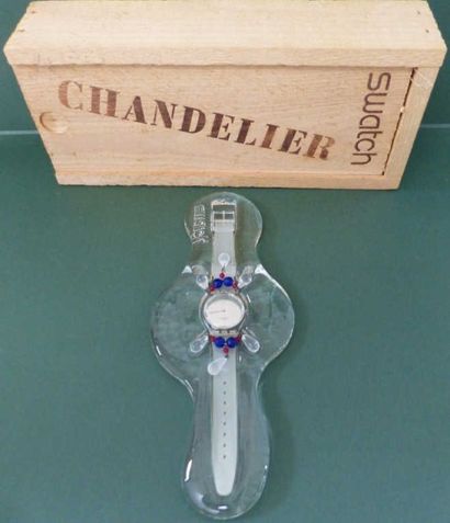 SWATCH SWATCH Chandelier 1992 dans une boite en bois avec paille à l'intérieur .Montre...