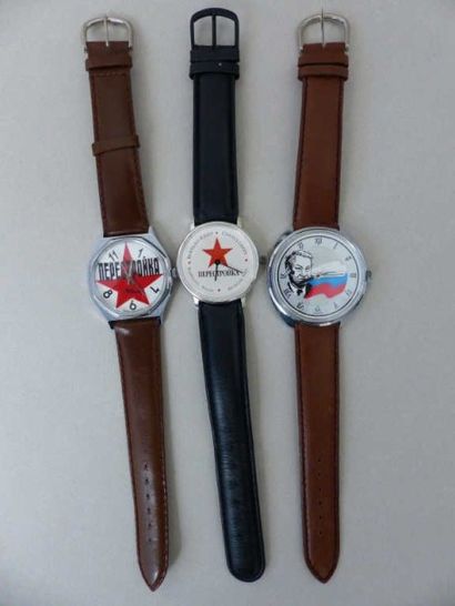 SWATCH 3 montres URSS (dont effigie de Boris Eltsine)