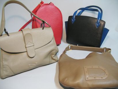 L.Vuitton sac à dos « mabillon » en cuir épis rouge, sac du soir « Lussac » bicolore...