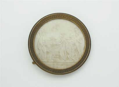 null Médaillon du Duc de Bordeaux en carton estampé daté du 1er mai 1821, cadre rond...