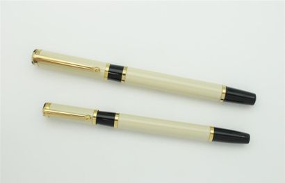 null WATERMAN. Stylos plume et bille, résine couleur ivoire avec plume en or 18k...