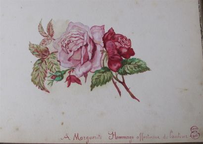 null Ecole française de la fin du XIXe siècle. Album Amicorum. 36 feuillets. Techniques...
