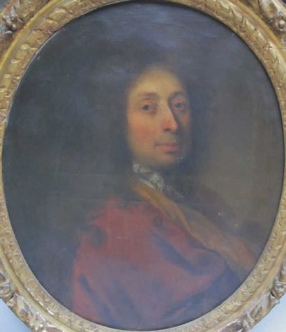 null Ecole française du XVIIe siècle. Portrait d'un gentilhomme. Huile sur toile...