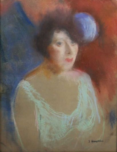 null Edmond Amédée HEUZE (1884-1967). L'ecuyère. Pastel. 50 x 65 cm.