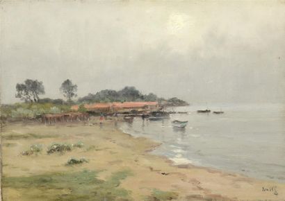 null Marie Joseph Léon IWILL (1850-1923). Bord de mer. Huile sur toile, signée en...