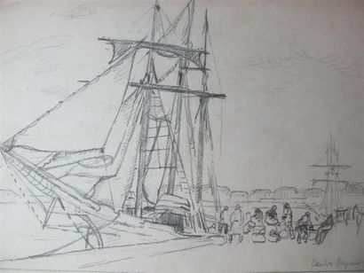 null Carlos REYMOND (1884-1970). 11 dessins dont nombreuses études de bateaux et...