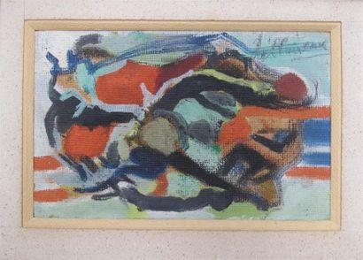 null Georges MILLAIREAU (1894-1954). Abstraction. Gouache, signée en haut à droite...