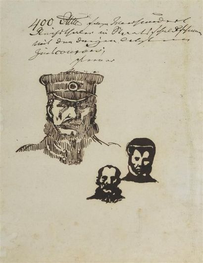 null Johann Gottfried SCHADOW (1764-1850). Portraits. Encre brune, signée et annotée....