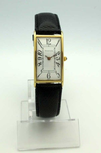 null TIFFANY & Co. Montre bracelet en or jaune 750°/oo (18 k), cadran blanc avec...
