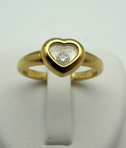 null CHOPARD Happy Diamonds. Bague en or jaune 750°/oo (18 k), stylisant un coeur...