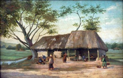 Jean-Baptiste PORTANIER (Vers 1865-1904) 
Village annamite, près de Haïphong.
Vers...