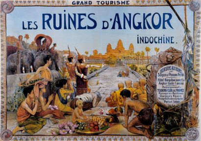 null Les ruines d'Angkor.
Reproduction moderne de l'affiche titrée Grand Tourisme...
