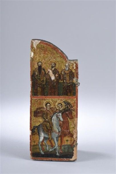 Volet de tryptique représentant Saint Dimitri...