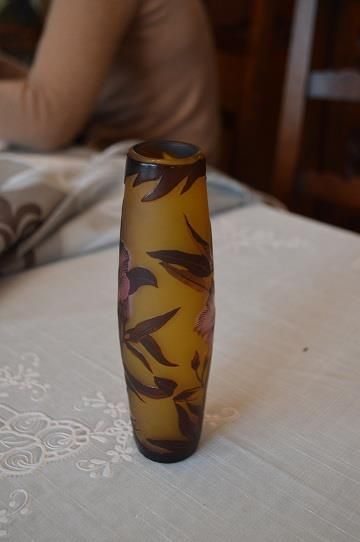 GALLE. Vase soliflore en verre multichouches...