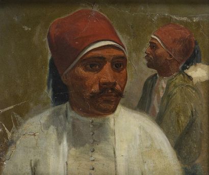 null Ecole de la fin du XIXème siècle. " Portraits orientalistes ". 16 portraits...