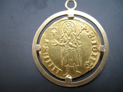 null Florin en or, monté en pendentif : Provence, Jeanne de Naples, 1343-1352. Poids...