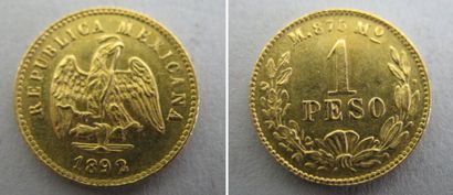 null Monnaie de un peso en or, 1892 Poids : 2 g 