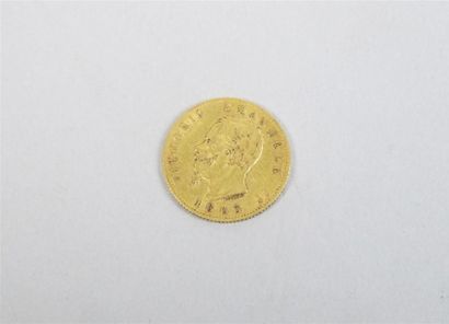 null ITALIE. Vittorio Emmanuel II 20 lires or, 1865, Turin. Poids : 6,3 g.