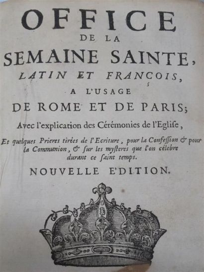 null Office de la Semaine Sainte latin et francois à l'usage de Rome et de Paris....