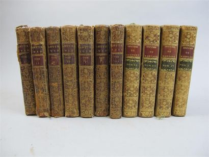 null REGNARD. Oeuvres 1778, 4 vols, dos orné. Lettres juives 1764. 7 vol, reliure...