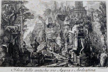 null Giambattista PIRANESI (1720-1778). Veduta dell'Avanzo del Peristilo della casa...