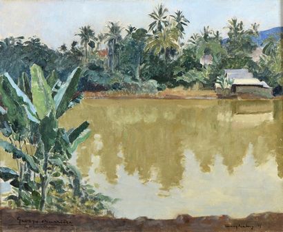 null Georges Barrière (1881 - 1944). "Le Mékong aux environs de Luang Prabang (Laos)....