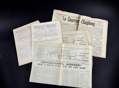 null 1919-1926. Un ensemble de journaux, hebdomadaires et quotidiens d'Indochine....
