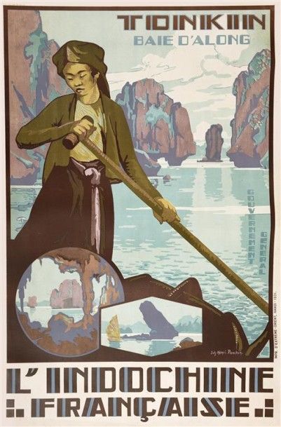 null 1931 Tonkin, Baie d'Along L'Indochine française. Illustrée par Jos-Henri Ponchin...