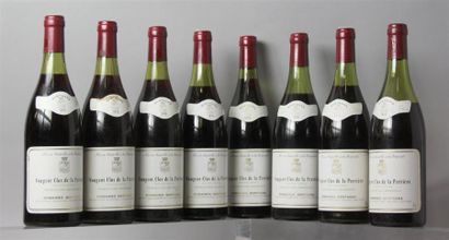 null 8 Bouteilles Vougeot "Clos de la Perriere" - Domaine Bertagna 1978 Niveaux 2...